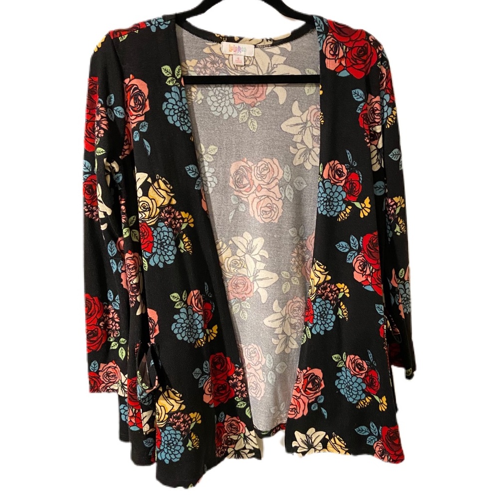 Bright floral lularoe Caroline cardigan